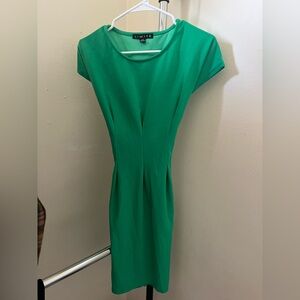 Green Pleated Green Dress